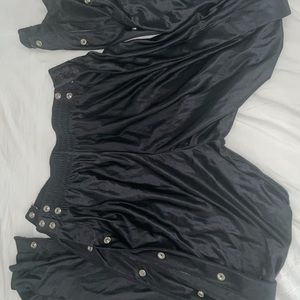 Russell Athletic Sweatpants Elastic Waist,Open Snap Side Men Size L Black